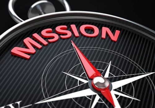 3d render image. Compass needle pointing the green word mission. 3d render image. Compass needle pointing the green word mission.